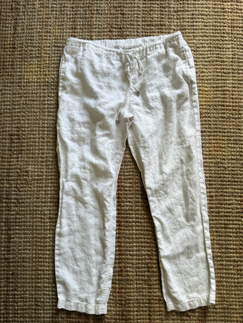 BLANKNYC 100% Linen White Drawstring Pants — Size 7